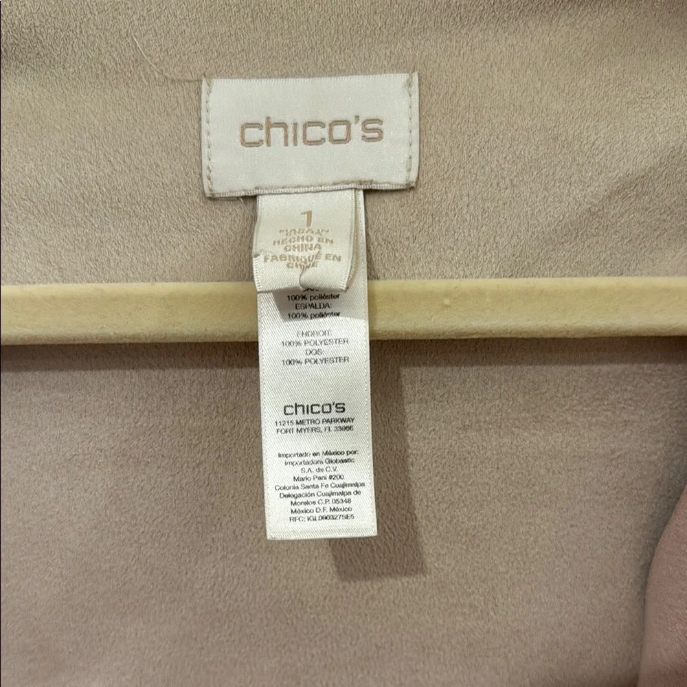 Chico's Classic Pink Micro Suede Shrug